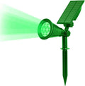 Solar Landscape Lights 7 LED Solar Spotlights 2 in 1 Security Light Solar Lights Outdoor Waterproof for TreePatioYard (Green)