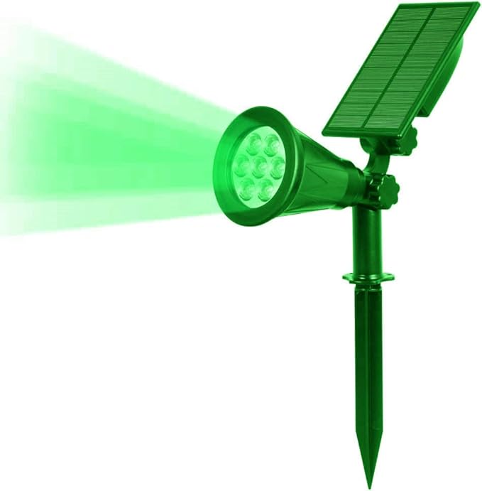 Solar Landscape Lights 7 LED Solar Spotlights 2 in 1 Security Light Solar Lights Outdoor Waterproof for TreePatioYard (Green)