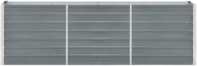 Garden Raised Bed Galvanized Steel 94.5x15.7x30.3 Gray Lawn Planters