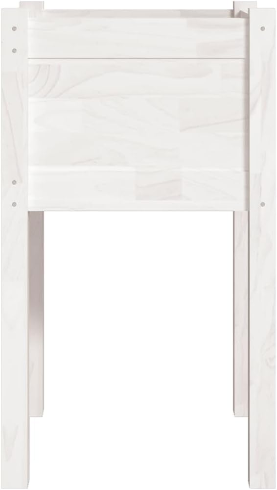 Garden PlanterGardening PlantersPatio Raised BedsBackyard Raised BedsRaised Flower BedsGarden DecorationPlanter Boxesfor DecksPatiosBalconiesWhite 15.7x15.7x27.6 Solid Wood Pine