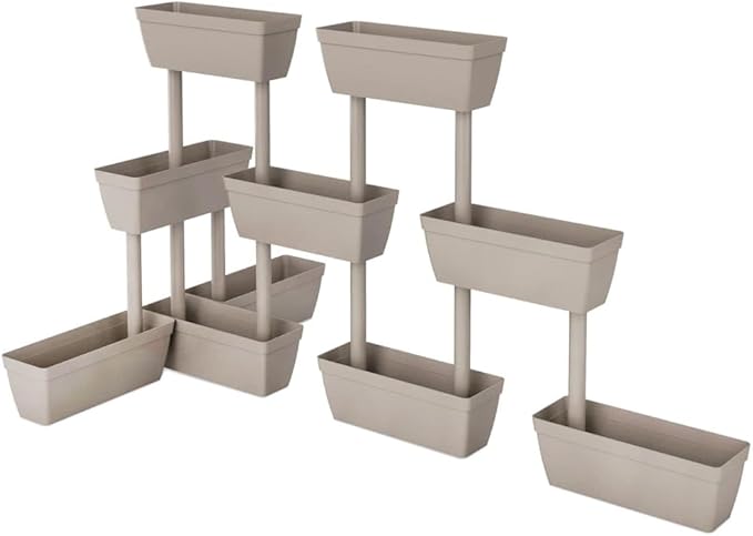 Garden Planter 3 pcs 39.4 Taupe Patio Raised Bed for Walls Galvanized Steel Welded Wire Mesh Baskets and Garden Decoration