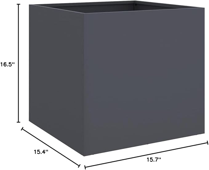 Planter Raised Garden Bed Planter Boxes Outdoor Garden Bed Suitable for Restaurants Backyard Patios Flowers Anthracite 16.5x15.7x15.4 Steel