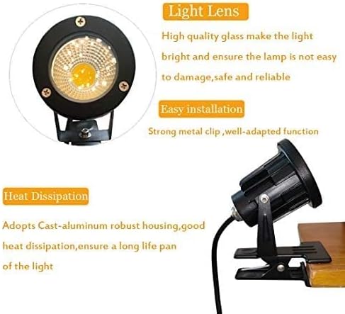 Kiven LED Spotlight 7 Watts Plug in Accent Lights 3000K Warm White Landscape Lights with Timer 9.8FT Waterproof Plug in Cord and ON/Off Switch for Paintings Plants Porch Pond Garden