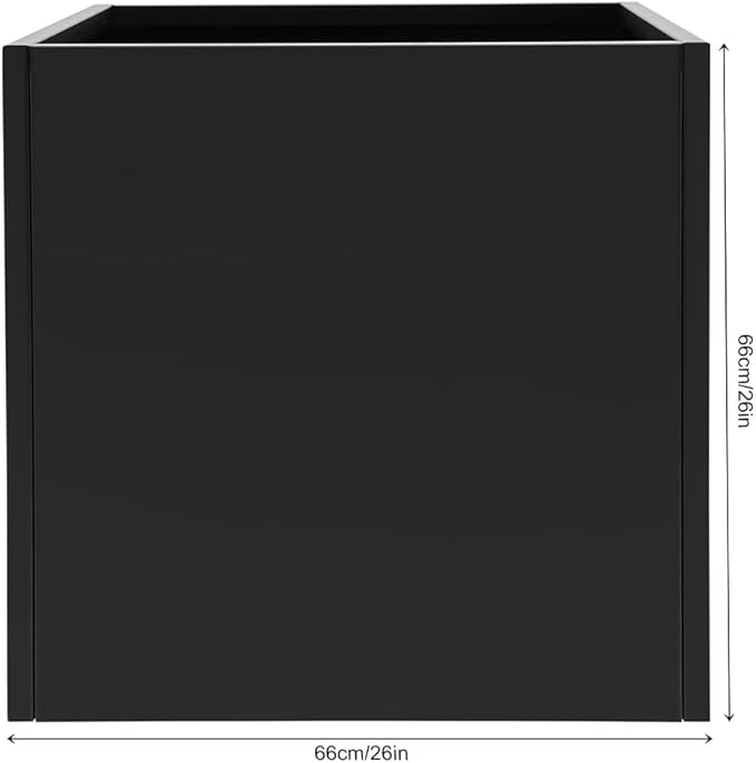 Raised Garden Bed 26 * 26 * 26inSteel Square Planter Flower Box for Indoor Outdoor Balconies Gardens Decks Patios Decks Front Porches (26 * 26 * 26in)