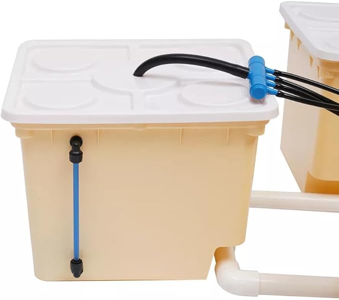 DWC Hydroponic System Kit 5 Buckets 3 Gal Deep Water Culture Hydroponic System w/Submerged Pump Clay Pebbles Hydroponics Grow Kit for Indoor/Outdoor Leafy Vegetables