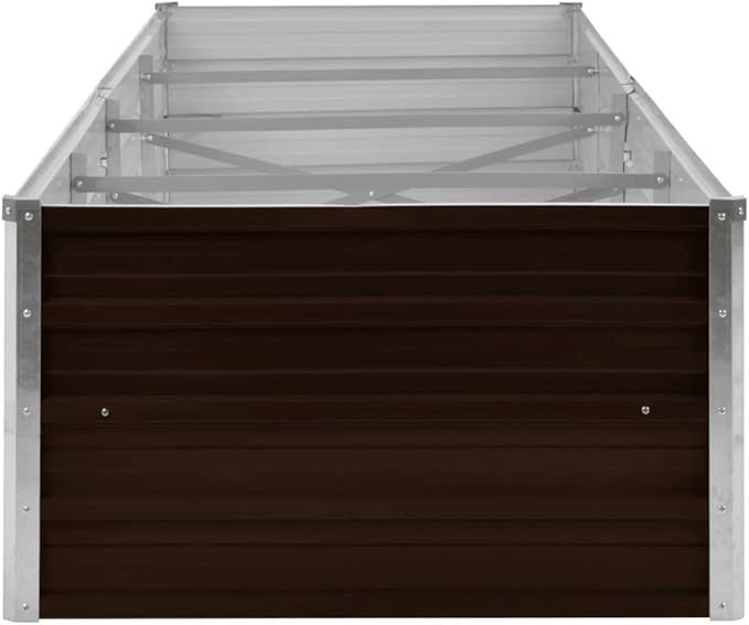 Garden Raised BedVegetable Trellis Large Planter Box for Growing Flowers Porch and Fruits Herbs Decks Patios Brown 126X31.5X17.7 Galvanized Steel