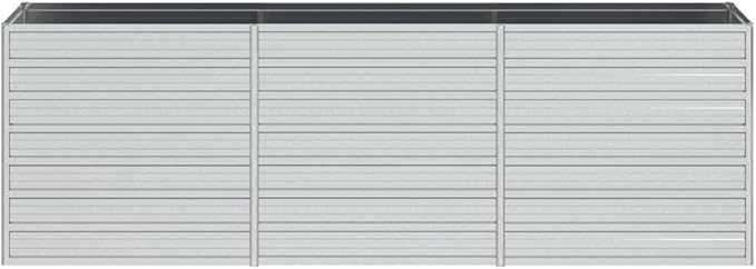Garden Raised Bed 94.5x15.7x30.3 Galvanized Steel Silver Silver 29.39 lbs