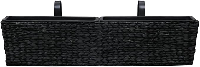 Planter Set of 2 Black Water Hyacinth Steel Cage Welded Wire Garden Baskets for Potted Plants Galvanized Mesh for Patio Cages for Stones Landscape