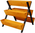 3 Tiers Wooden Vertical Raised Garden Bed with LegsBrown Planter Raised Beds Kit for Flowers Herbs Vegetables