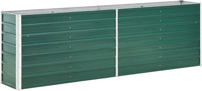 SKM Garden Raised Bed Garden Raised Bed Galvanized Steel 94.5x15.7x30.3 Green