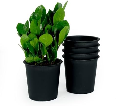 7.9 Round Nursery Plant Pot GPlastic Pots with Drainage (5 Pack)