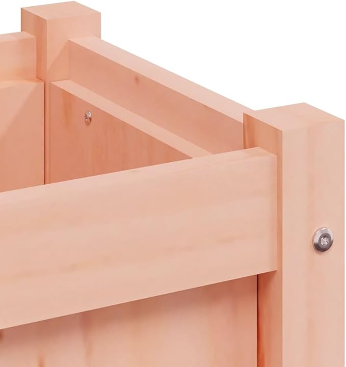 Garden Planter Set of 2 Natural Solid Douglas Fir Wood 27.6-inch Rectangular Raised Garden Bed for Outdoor Plants Patio Terrace