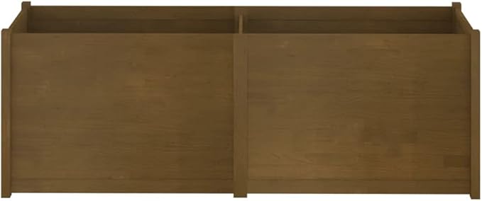 vidaXL Garden Planter - Solid Pinewood Material Honey Brown Finish Large Raised Bed Outdoor Use Assembly Required Measures 78.7x19.7x27.6.