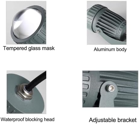 RGB Landscape Lights - 110V-230V Waterproof LED Spotlight IP66 Adjustable Beam for Outdoor Long Distance Projection Ideal for Hotel Villa Courtyard and Facade Lighting (5W)