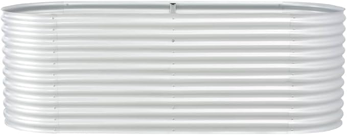 Garden Raised BedOutdoor Galvanized Planter Overhead Garden Box for VegetablesPlantsFlowersHerbsFruits Large Metal Raised Garden Beds 94.4x31.4x31.8 Galvanized Steel Silver
