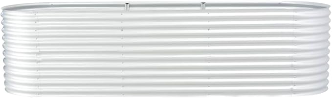 Garden Raised Bed 125.9x31.4x31.8 Galvanized Steel Silver