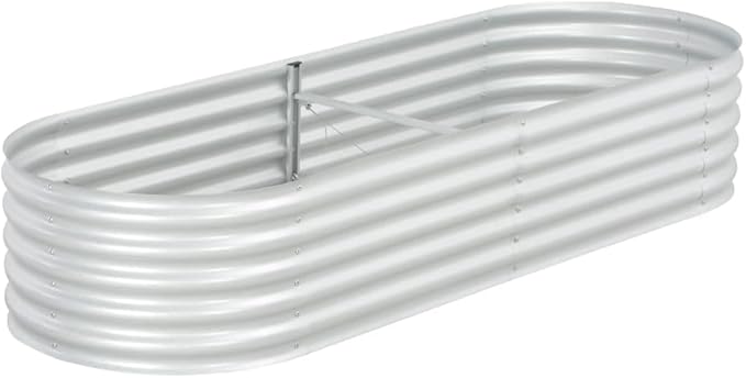 Garden Raised Bed 94.5x31.5x17.3 Galvanised Steel Silver