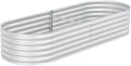 Garden Raised Bed 94.5x31.5x17.3 Galvanised Steel Silver