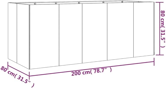 Garden Bed Corten Steel Outdoor Raised Planter Perfect for Vegetables Fences and Walls - 78.7 x 31.5 x 31.5 in