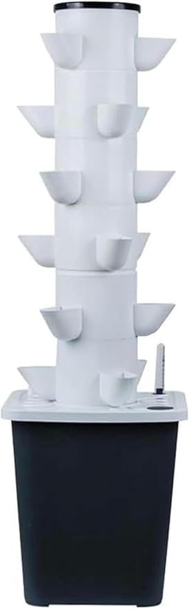 30 Pods Hydroponics Tower Garden 6-Story Garden Hydroponic Planting System Hydroponic Growing System Growing Kit for Fruits and Vegetables with Hydrating Pump-1PC