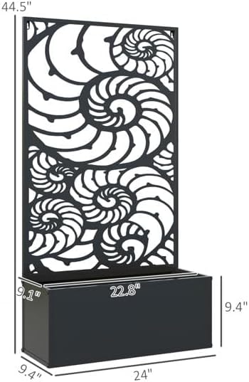 Metal Raised Garden Bed with Trellis Galvanized Planter Metal Planter Box with Trellis 24 L x 9.1 W x 44.5 H (Starlight Trail)