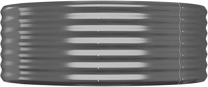 Metal Planter Box Outdoor for Gardening Vegetables Flowers and Fruits Garden Raised Bed Powder-Coated Steel 199.6x39.4x14.2 Anthracite-654