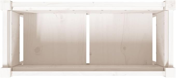 27.6 inch Rustic White Pine Wood Large Outdoor Planter Elevated Garden Box for Patios Balconies &amp Raised Flower Bed Use Solid Wooden Trough with Drainage
