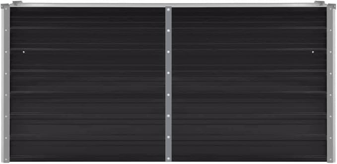 Galvanized Garden Raised Bed Kit Outdoor Galvanized Planter Garden Boxes for Vegetables Large Planter Raised Beds Anthracite 63x15.7x30.3 Galvanized Steel