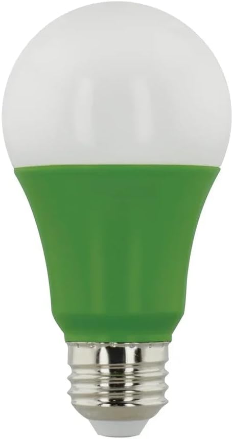 Satco S11440 9 Watts A19 LED Full Spectrum Plant Grow Lamp Medium Base 120 Volt Help Grow Ornament Plants and Succulents for Wet Rated Locations Green (12 LED Light Bulbs)