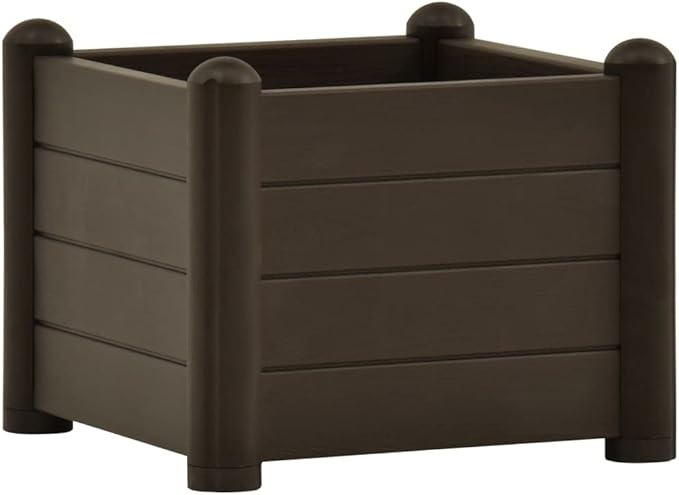 Garden Raised Bed PP Mocha 16.9”x16.9”x13.8” eWeight-8 lbs