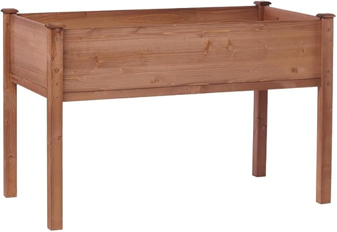 Sturdy Elevated Garden Bed with Legs for Easy Access Growing of Vegetables Herbs Flowers and Fruits Outdoors (Planter 48 * 24 * 30'' Brown)