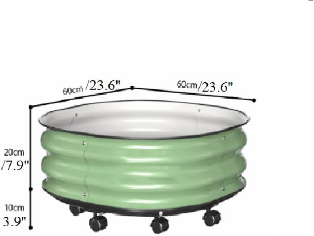 CNCEST Metal Planter Box with Wheels Raised Garden Bed Kit with Safety Edging Planting Bed for Gardening Vegetables FlowerMobile Metal Planting Box with Wheel23.6 x 23.6 x 11.8