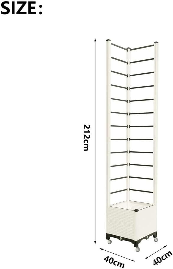 Plant Planters with Raised Bed Plastic Trellis with Wheels Outdoor Plant Climbing Frame for Tomato Rose Hydrangea Climbing PlantsBrown