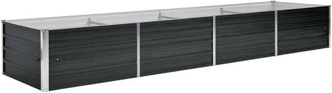 Galvanized Steel Raised Garden Bed 126 x 126 x 17.7 in Large Outdoor Planter Box Anthracite Metal Planter for Vegetables Flowers Herbs Patio Backyard