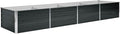 vidaXL Garden Raised Bed Galvanised Steel Rectangular Garden Planter for Flowers and Planters Bottomless Raised Flower Bed Weather-Resistant Anthracite 126x31.5x17.7