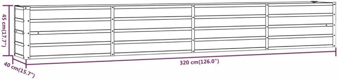 Large Corten Steel Garden Raised Bed Rustic &amp Modern Farmhouse Design Outdoor Planter Box Metal Raised Planter Bed for Vegetables Flowers 126x15.7x17.7 Brown-229