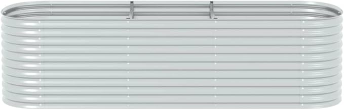 Outdoor Garden Raised Bed Galvanized Steel Garden Planter Box Metal Planter Box for Gardening Vegetables Flowers Herb 126x31.5x31.9 Galvanized Steel Silver-743