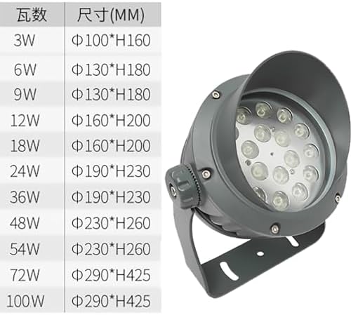 Landscape spotlights for Outdoor use Landscape Lights – LED spotlights AC 85-265V 180° Adjustable Bracket Ground Light Waterproof IP65 Ground Spotlight Warm White-12W