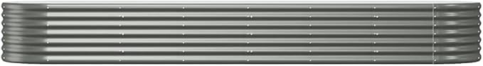 Garden Planters Outdoor Planters Garden Raised Bed Powder-Coated Steel 116.5x31.5x14.2 Gray for Growing Vegetables and Flowers