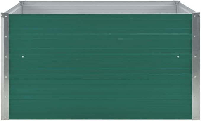 Green Galvanized Steel Raised Garden Bed 39.4x39.4x17.7 in Square Outdoor Planter Box for Vegetables Herbs Flowers Durable Garden Bed for Patio Balcony