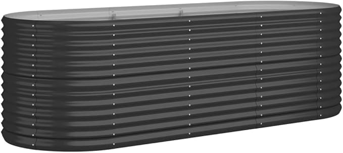 Outdoor Garden Raised Bed Powder-Coated Steel Steel Raised Garden Bed Kit Outdoor Metal Planter Boxes for Vegetables Flowers 88.2x31.5x26.8 Anthracite
