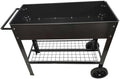 Mobile Elevated Metal Garden Bed Cart with Wheels Tall Raised Planter Box with Legs and Shelf for Vegetables Herbs Flowers Indoor Outdoor Patio Backyard Gardening with Drainage Hole System