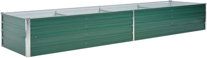 Garden Raised Bed Galvanized Steel 126x31.5x17.7 Green