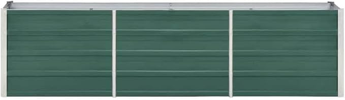 Raised Bed Green Galvanized Steel Large Rectangular Garden Planter 94.5x94.5x17.7 inch Outdoor Elevated Garden Bed for Vegetables Herbs Flowers
