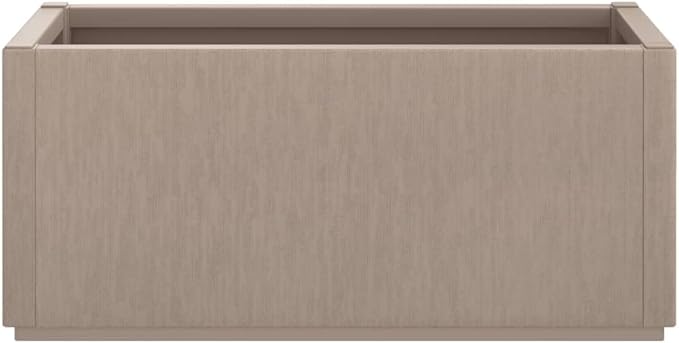Light Brown Polypropylene Garden Planter Rectangular Outdoor Plant Pot 14.2x31.5x13.8 Inch Lightweight Container for Patio Balcony Herbs Flowers