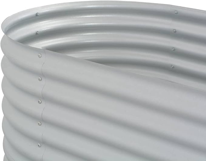 Garden Raised Bed 62.9x31.4x31.8 Galvanized Steel Silver