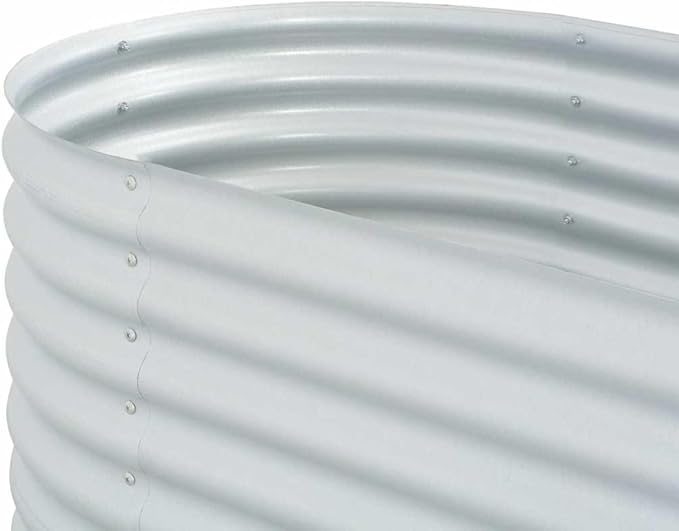 Raised Garden Bed 94.5x31.5x31.9 Galvanized Steel Silver Planter for Outdoor Vegetable Flower Garden Raised Bed Garden Box Elevated Planter Box for Patios and Backyards