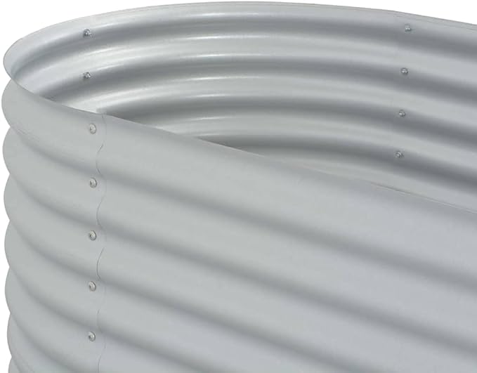 Garden Raised Bed PlanterGarden BedGalvanized Raised Garden BedPlanter Raised bedsGalvanized Planter94.5x31.5x31.9 Galvanized Steel Silver