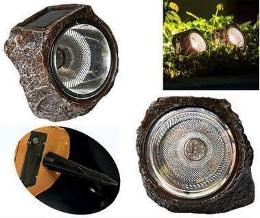 SunKite Solar Powered Rock Light 4 Pack 10 LED Waterproof Garden Stone Lights Outdoor Landscaping Spotlights Yard Patio Pathway Driveway Landscape Rock