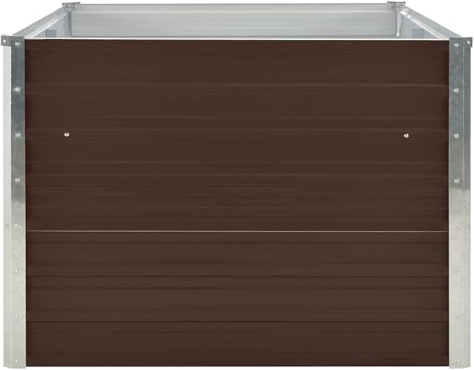 Raised Garden Planter Raised bedsGalvanized PlanterFlower BedTroughMetal PlanterRaised Garden BedBed 63x31.5x17.7 Galvanized Steel Brown